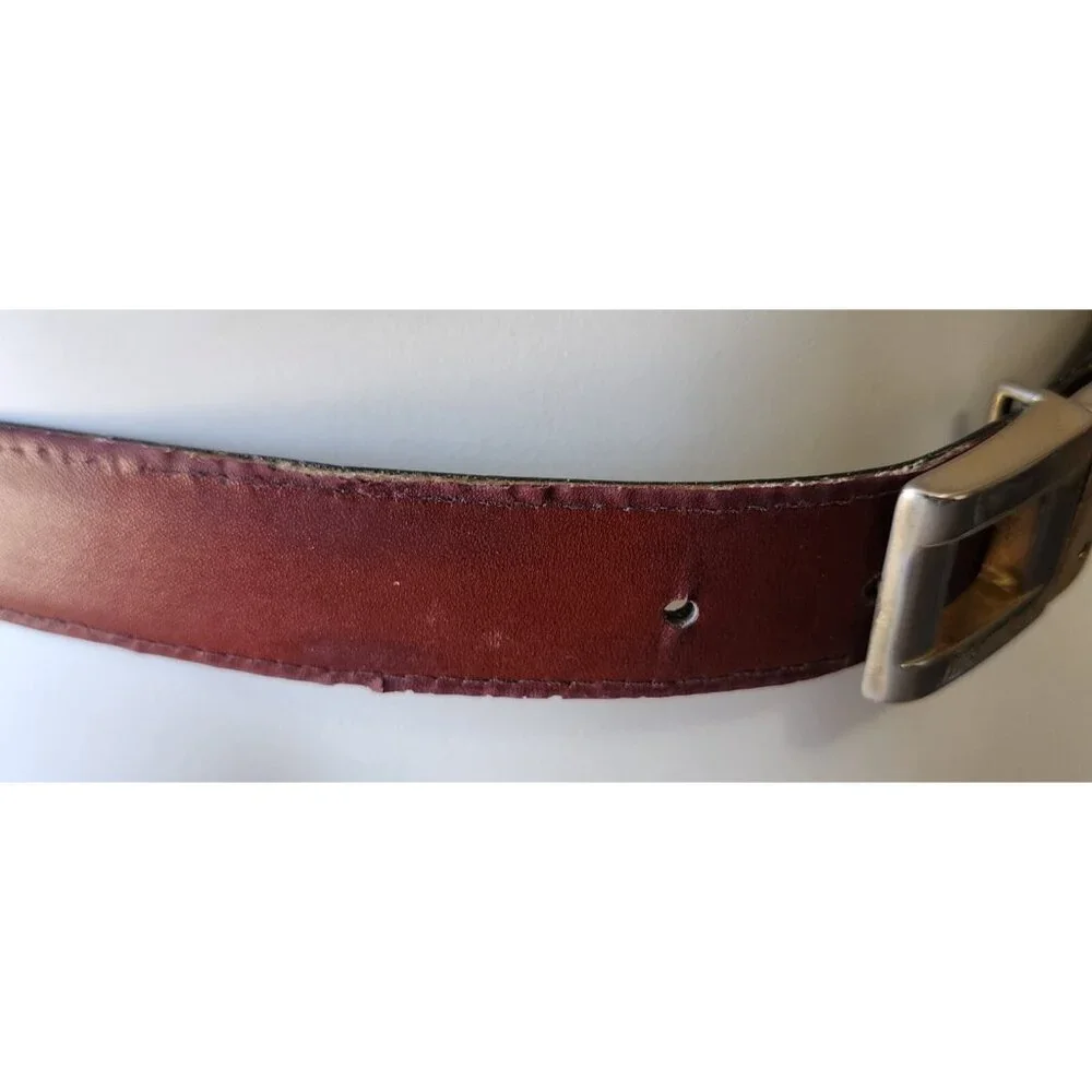 Vintage YSL Yves Saint Laurent Black‎ & Brown Reversible Leather Belt 37
